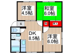 カトレアハイツDの物件間取画像